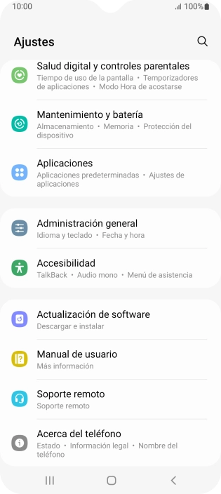 Pulsa Administración general.