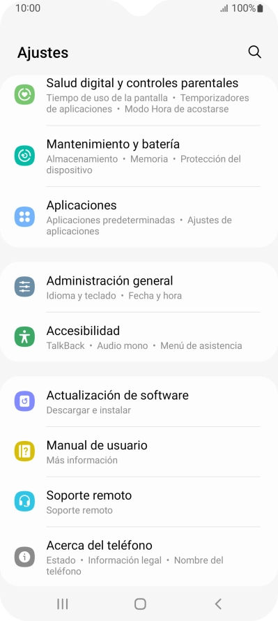 Pulsa Administración general.