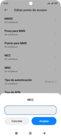 Introduce 214 y pulsa Aceptar.