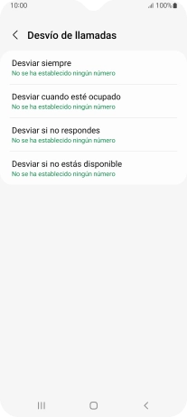 Pulsa el tipo de desvío deseado.