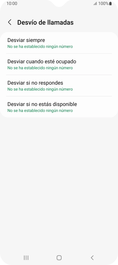 Pulsa el tipo de desvío deseado.