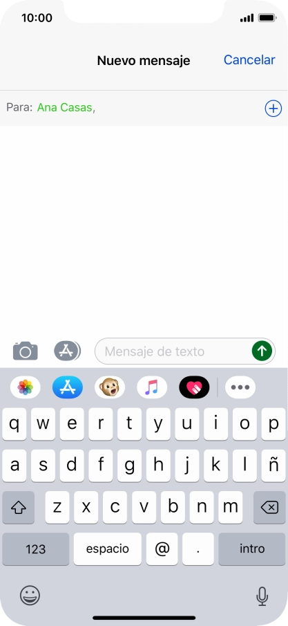 Pulsa en el campo de escritura y escribe el texto deseado.