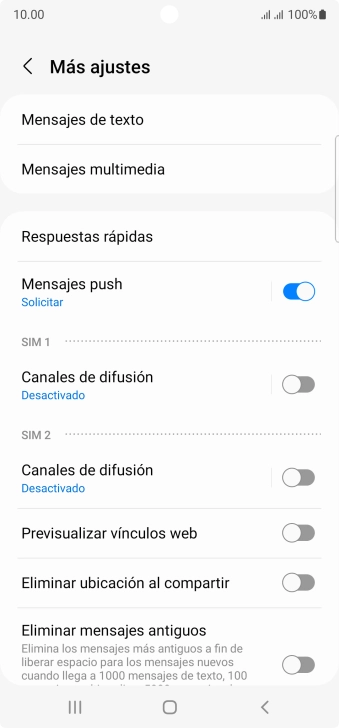 Pulsa Mensajes de texto.