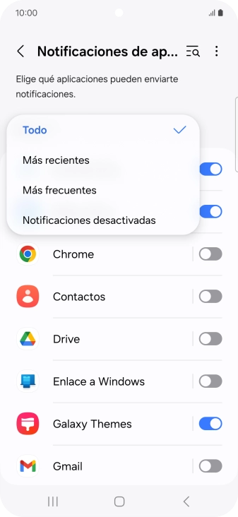 Pulsa el ajuste deseado. Pulsa el ajuste deseado.