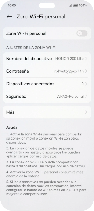 Pulsa Nombre del dispositivo e introduce el nombre deseado de la conexión wifi