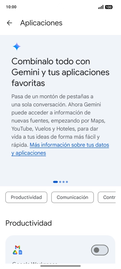 Pulsa el indicador junto a las extensiones deseadas para activar la función.