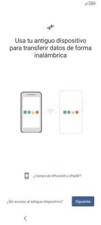 Pulsa Siguiente y sigue las indicaciones de la pantalla para transferir el contenido de otro teléfono.