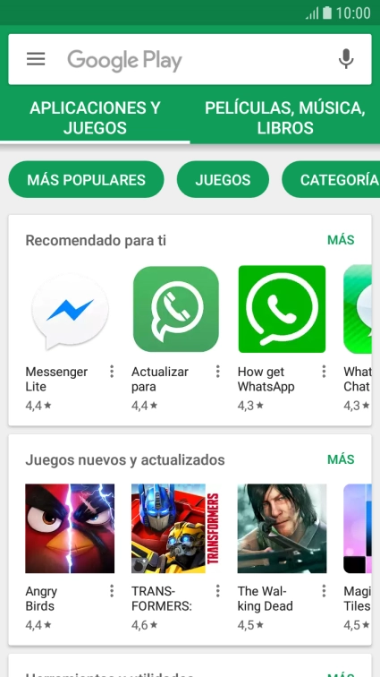 Pulsa en el campo de búsqueda.