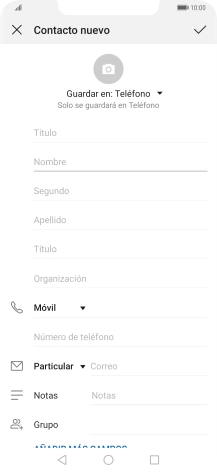 Pulsa Nombre e introduce el nombre deseado.