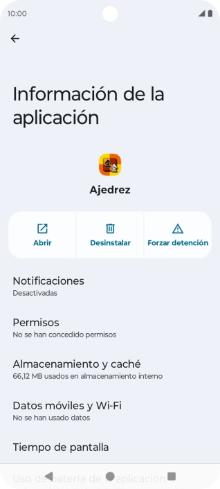 Pulsa Almacenamiento y caché.