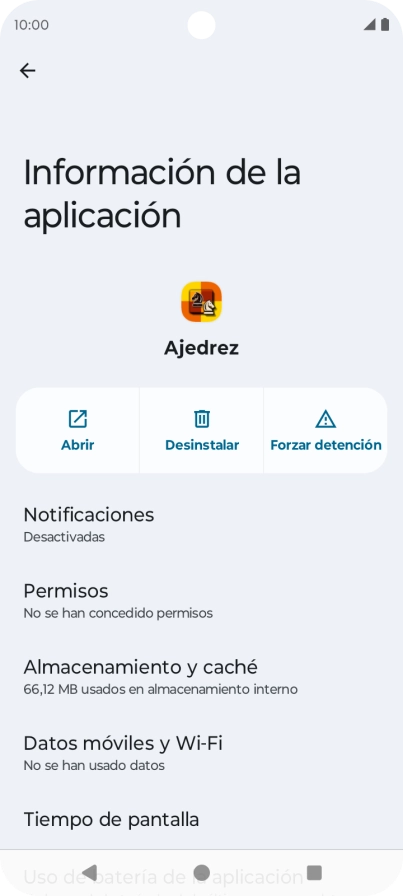 Pulsa Almacenamiento y caché.