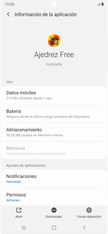 Pulsa Almacenamiento.