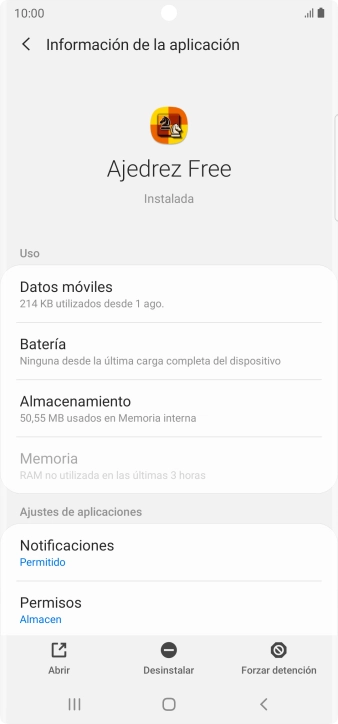 Pulsa Almacenamiento.