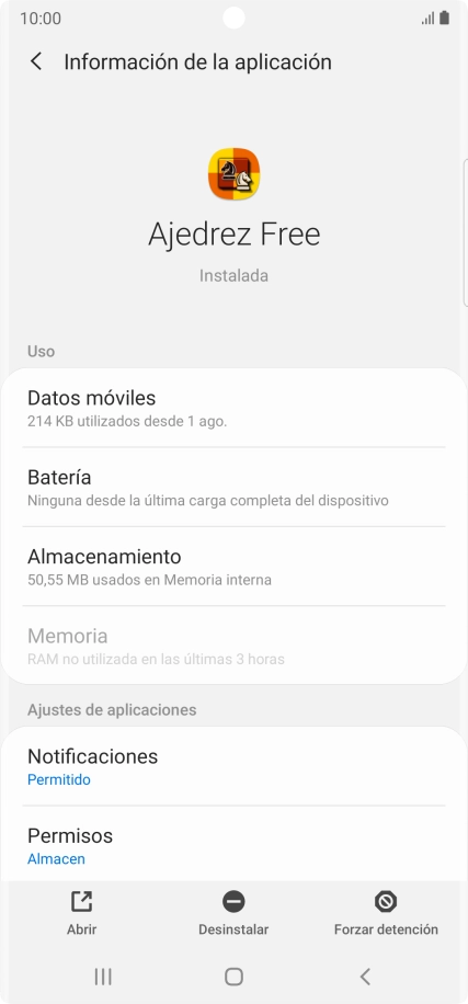 Pulsa Almacenamiento.