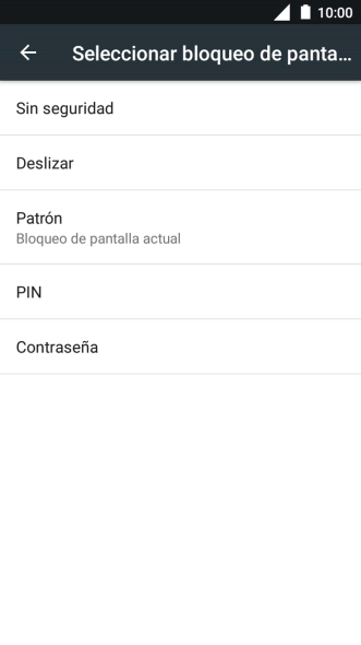 Pulsa Sin seguridad.