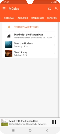 Pulsa el título de la canción en la parte inferior de la pantalla.