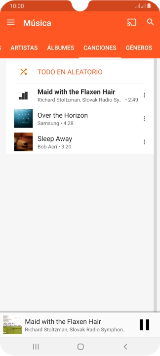Pulsa el título de la canción en la parte inferior de la pantalla.