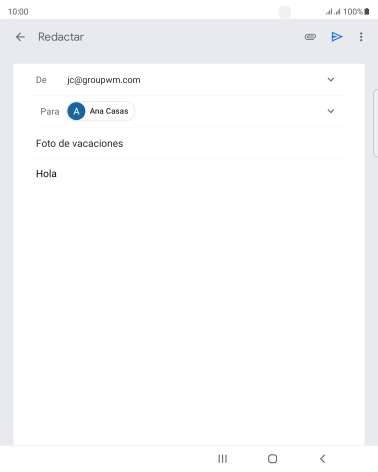 Pulsa el icono de anexos.