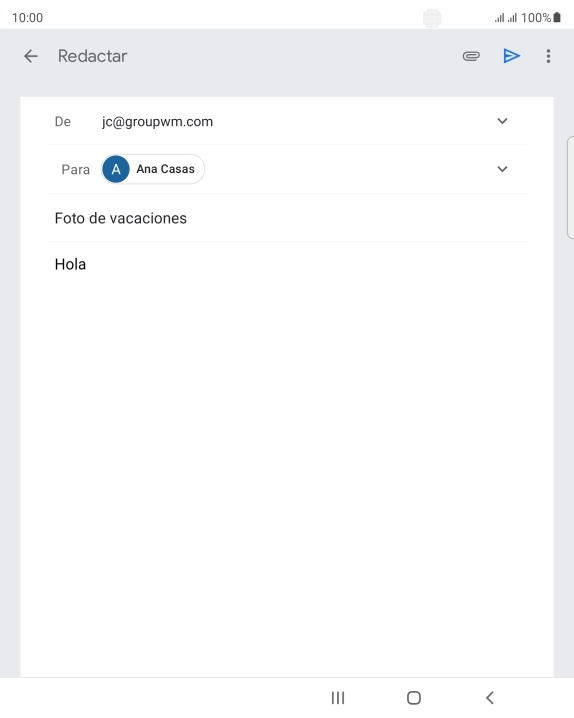 Pulsa el icono de anexos.