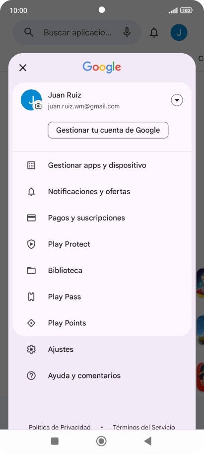 Pulsa Gestionar apps y dispositivo.
