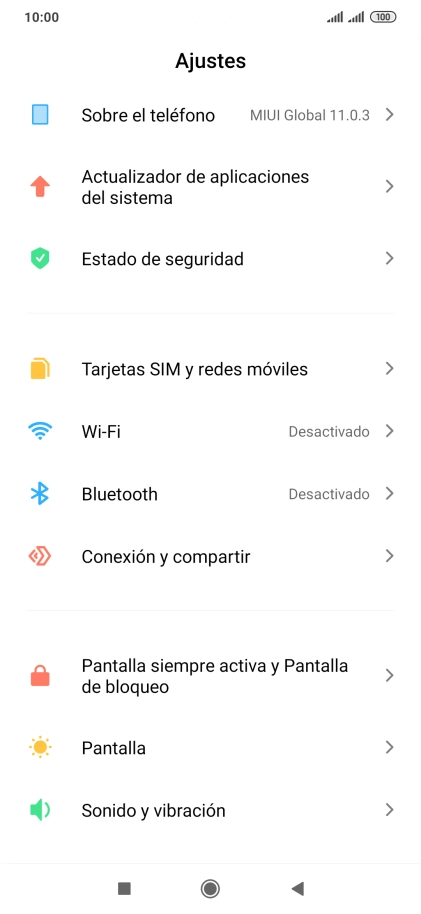 Pulsa Tarjetas SIM y redes móviles.