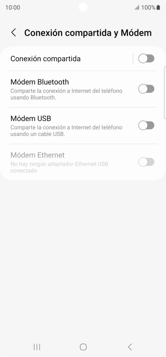 Pulsa Conexión compartida.