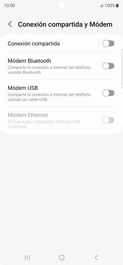 Pulsa Conexión compartida.