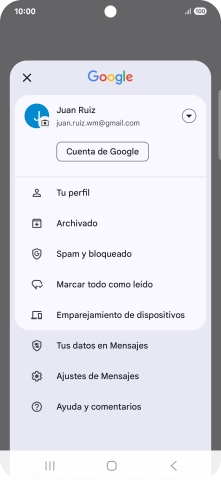 Pulsa Ajustes de Mensajes.