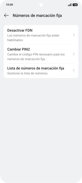 Pulsa Desactivar FDN.