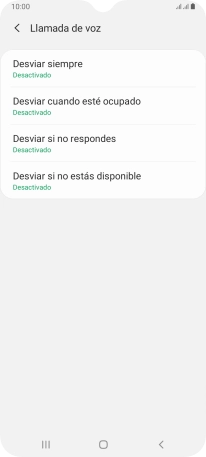 Pulsa el tipo de desvío deseado.