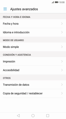 Pulsa Copia de seguridad / restablecer.