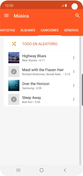 Pulsa el archivo de música deseado. Pulsa el archivo de música deseado.