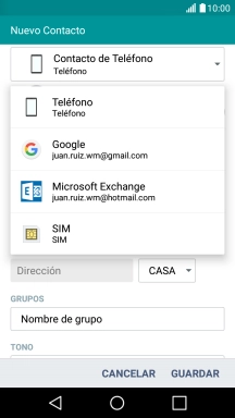 Pulsa Teléfono.