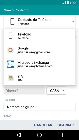 Pulsa Teléfono.