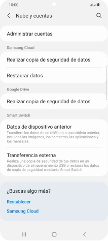 Pulsa Administrar cuentas.