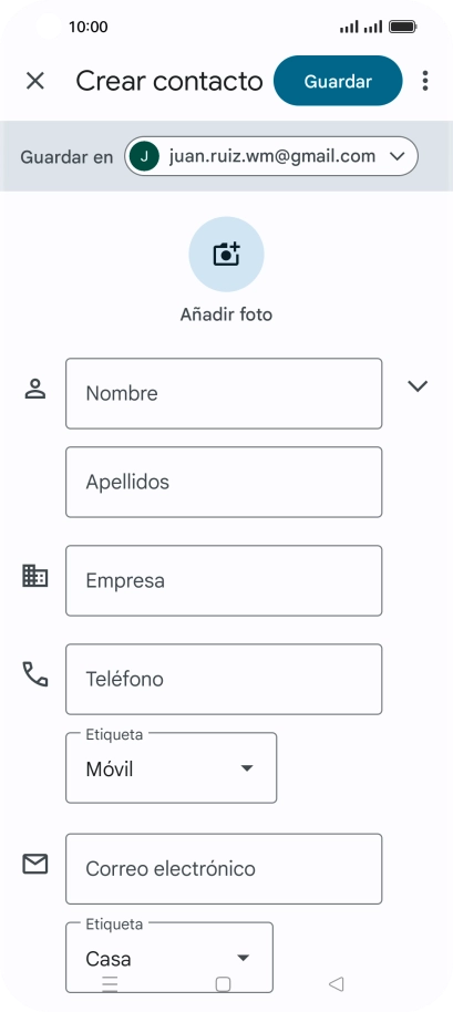 Pulsa la lista desplegable junto a 