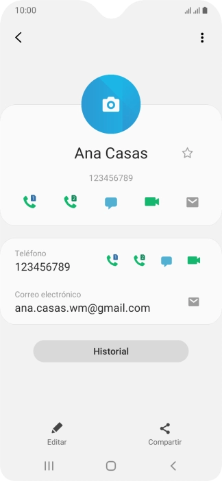 Pulsa el icono de llamada junto a la tarjeta SIM deseada.