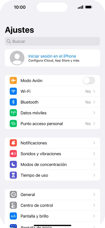 Pulsa Iniciar sesión en el iPhone.