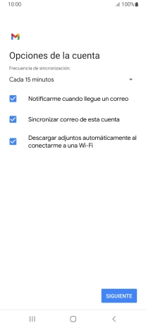 Si aparece en la pantalla esta imagen, tu cuenta de correo electrónico ha sido reconocida y configurada automáticamente. Sigue las indicaciones de la pantalla para introducir más información y terminar la configuración.