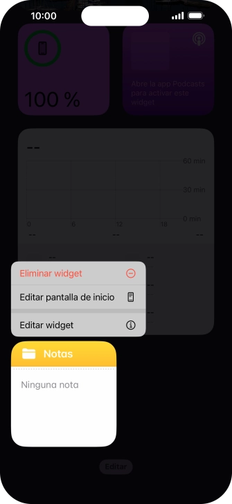 Pulsa Eliminar widget.