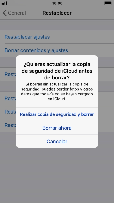 Pulsa el ajuste deseado. Pulsa el ajuste deseado.
