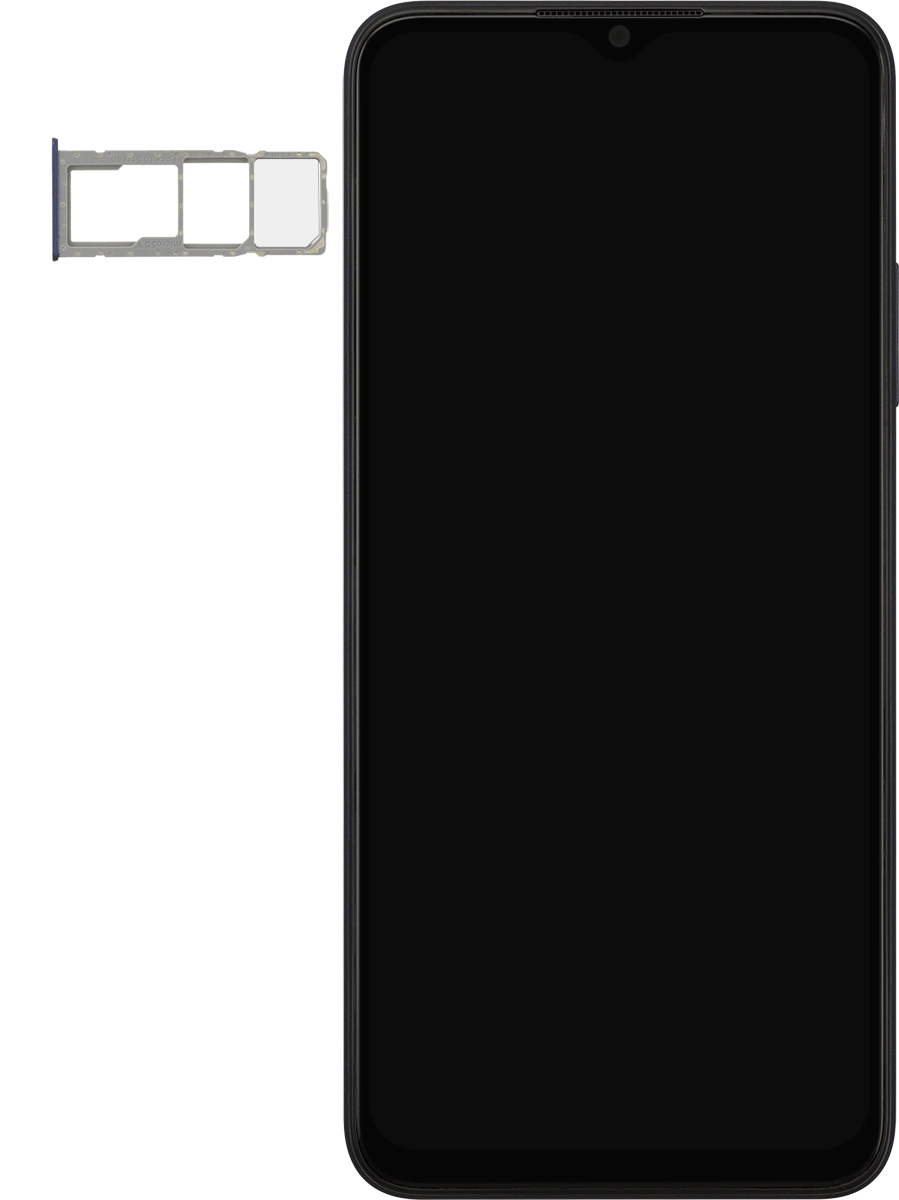 Gira la tarjeta SIM de modo que la esquina biselada de la tarjeta coincida con la esquina biselada del segundo contenedor. A continuación insértala en el contenedor.