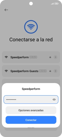 Introduce la contraseña de la red wifi y pulsa Conectar.