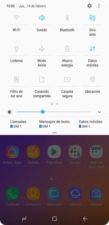Pulsa el icono de datos móviles para activar o desactivar la función.