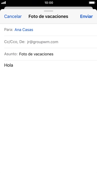 Pulsa en el campo de escritura durante unos instantes hasta que aparezca un menú emergente en la pantalla.