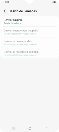 Pulsa el tipo de desvío deseado.