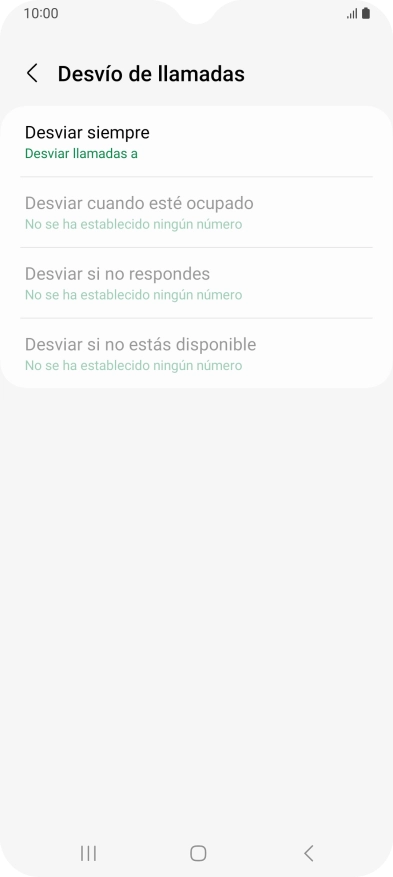 Pulsa el tipo de desvío deseado.