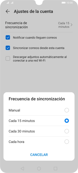Pulsa el ajuste deseado.