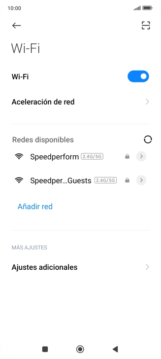 Pulsa la red deseada.