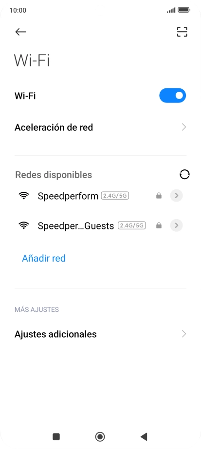 Pulsa la red deseada.